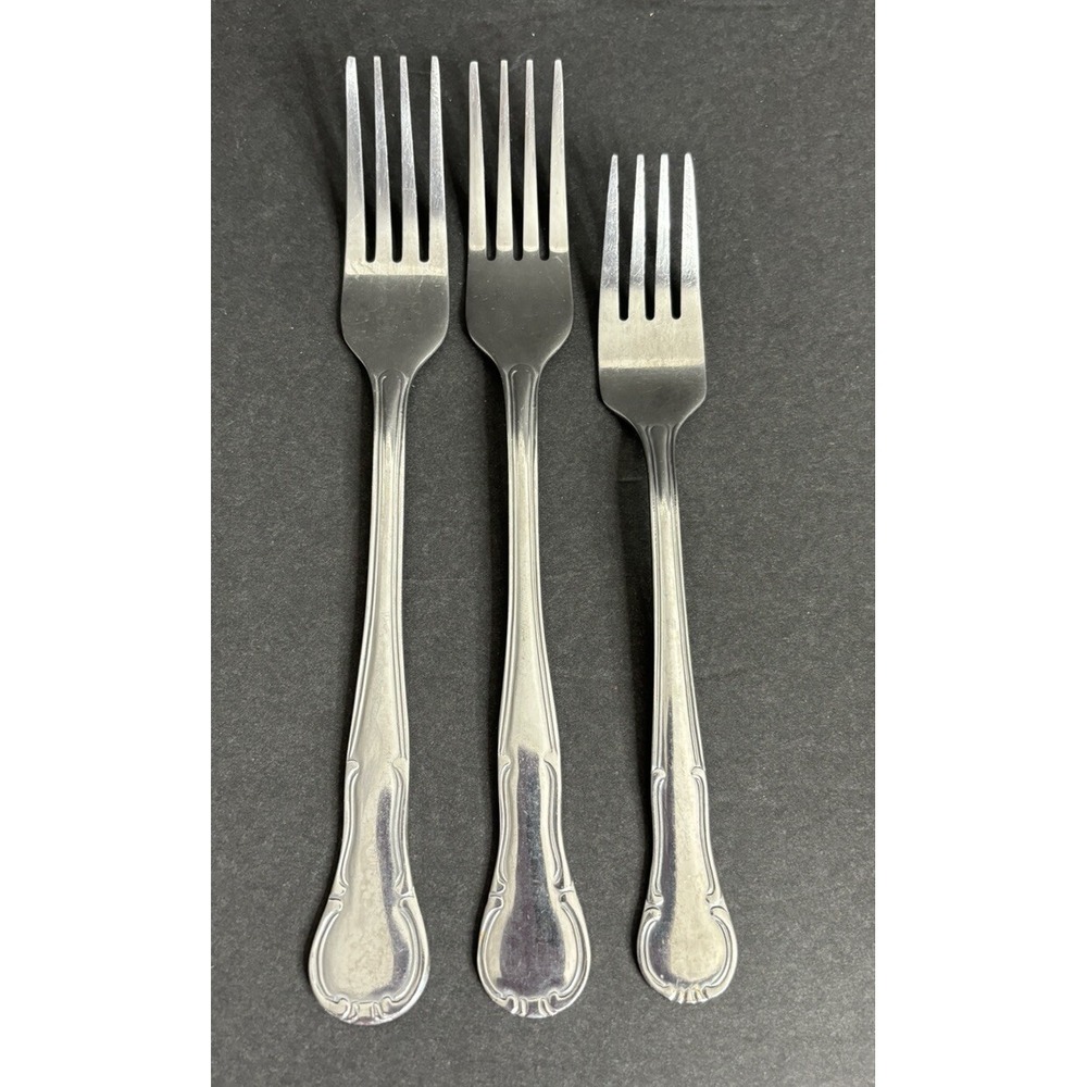 Hampton Silversmiths Ellegance 2 Dinner Forks 1 Salad Fork Stainless Flatware